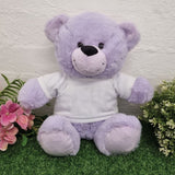 Personalised 40cm Lavender Bear 50th Birthday Message on Shirt