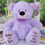 Lavender Bear 40cm Big Sister Personalised Message on Feet