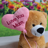 Love Mum Balloon Bear 25cm Birthday Personalised Message on Feet