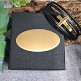 Holy Communion Gold Cross Stacked Bracelet Gift Box