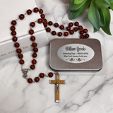 Wooden Rosary Beads Naming Day Plaque Inscription