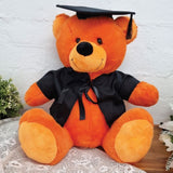 40cm Orange Bear Graduation Gift with Message on Feet