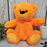 Personalised 30cm Orange Bear for 1st Birthday with Message on Feet