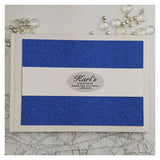 Personalised Special Occasion Guest Book A5 – White Book with Blue Glitter