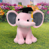 Pink Graduation Elephant with Message on Ears