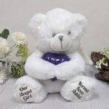 23cm Angel Memorial Bear with Purple Urn – Message on Feet