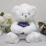 23cm Angel Memorial Bear with Purple Urn – Message on Feet