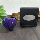 Memorial Heart Purple Urn 70mm – Pet Urn with Personalised Plaque
