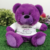 Personalised Purple Christening Bear with Printed Shirt – Faith Keepsake Gift