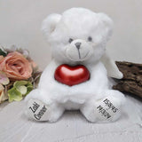 Angel Memorial Bear with Red Urn 23cm – Memorial Personalised on Feet