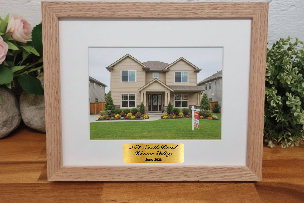 Personalised Natural Timber New Home Photo Frame