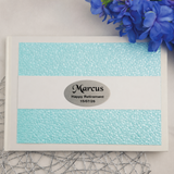 Personalised Retirement White & Blue Pebble Guest Book with Custom Plaque