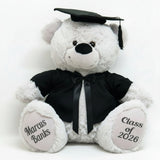 30cm Silver Bear Graduation Gift with Message on Feet