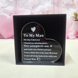 Personalised "To My Man" Heart Acrylic Gift Box for Valentine's Day