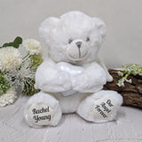 23cm Personalised Angel Memorial Bear with White Urn