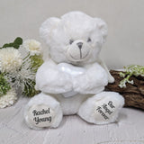 23cm Personalised Angel Memorial Bear with White Urn