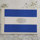 Personalised Special Occasion Guest Book A5 – White Book with Blue Glitter