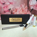 Personalised White Ballpoint Pen Set for Coach