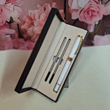 Personalised White Ballpoint Pen Set for Coach