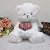 23cm Angel Memorial Bear with Wood Urn Personalised on Feet