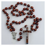 Baptism Wooden Rosary Beads Gift Box with Personalised Plaque