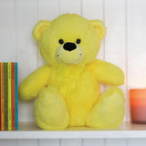 Personalised 30cm Yellow Bear for 1st Birthday – Message on Feet
