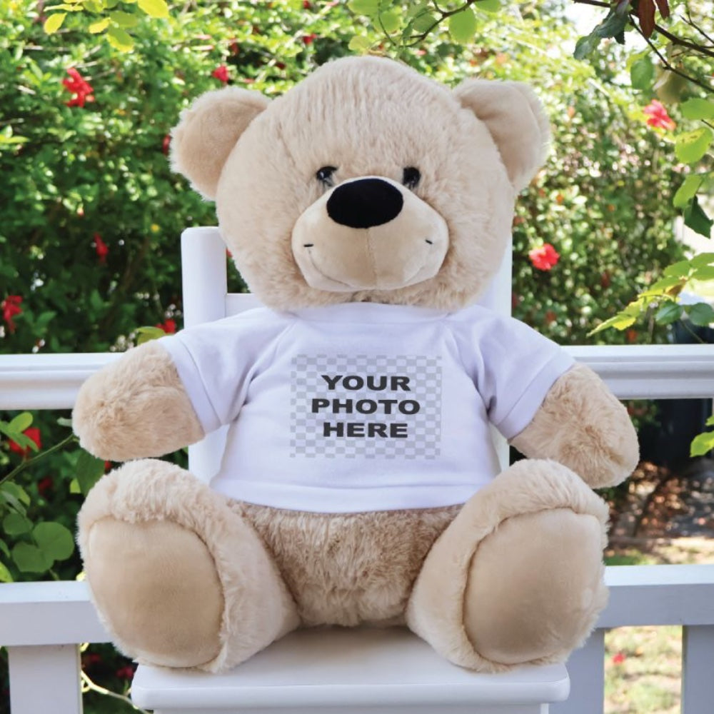 40cm Wedding Photo Zipper Bear with Recordable Heart