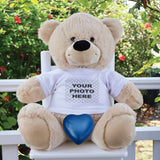 Memorial Zipper Bear 40cm with Blue Urn – Personalised Shirt
