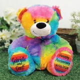 Rainbow Anniversary Bear 30cm with Personalised Feet
