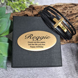 13th Birthday Gold Cross Stacked Bracelet Gift Box with Plaque