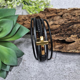 Pop Gold Cross Stacked Bracelet Gift Box