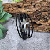 Custom Design Silver Cross Stacked Bracelet Gift Box with Plaque