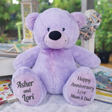 Lavender Bear 30cm Anniversary Personalised on Feet