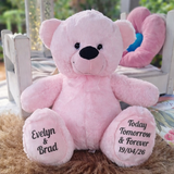 Light Pink Bear 40cm Anniversary Personalised on Feet