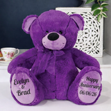 Purple Bear 30cm Anniversary with Message on Feet