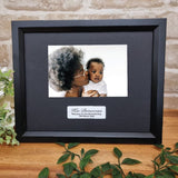 Personalised New Baby 6x4 Black Timber Photo Frame with Message Plaque
