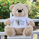 Personalised Memorial 40cm Beige Teddy Bear with Photo Shirt