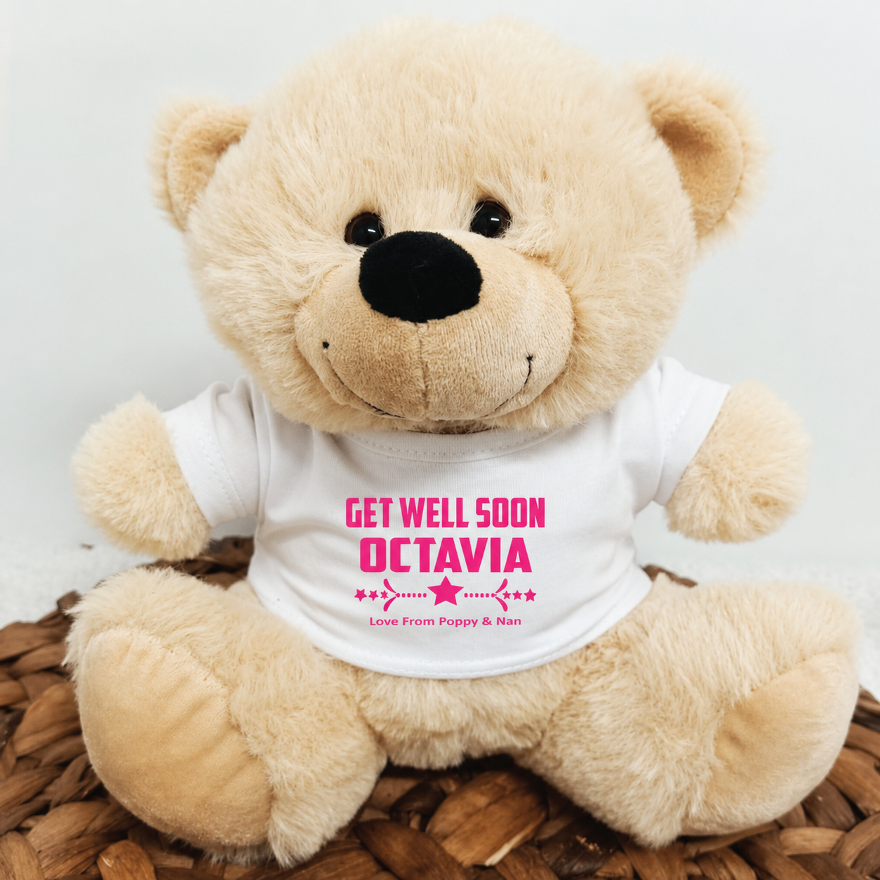 Get Well Soon Beige Bear 23cm with Personalised Shirt