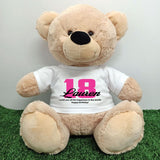 Personalised 40cm Beige Plush Bear 18th Birthday Message Shirt