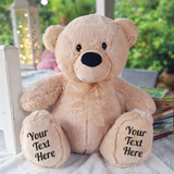 40cm Beige Zipper Bear Message Recorder Heart – Custom Message on Feet