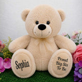 Personalised 40cm Beige Bear Big Sister Message on Feet
