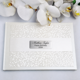 Personalised Cream Pebble Birthday Guest Book with Custom Plaque