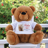 Personalised Memorial 40cm Brown Teddy Bear with Photo Shirt