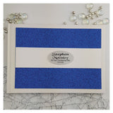 Custom Christening Memory and Message Book A5 – White Book with Blue Glitter