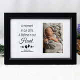 Personalised Double Baby Memorial Typography Photo Frame - Black