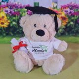 23cm Beige Personalised Graduation Bear with T-Shirt, Hat & Scroll