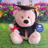 23cm Beige Bear Graduation Bear with Personalised Badge