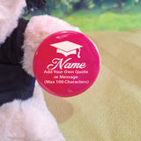23cm Beige Bear Graduation Bear with Personalised Badge