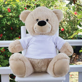 40cm Beige Zipper Bear with Shirt & Recorder Heart – Mothers Day
