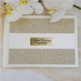 Personalised Guest Book White Gold Glitter A5 Memorial